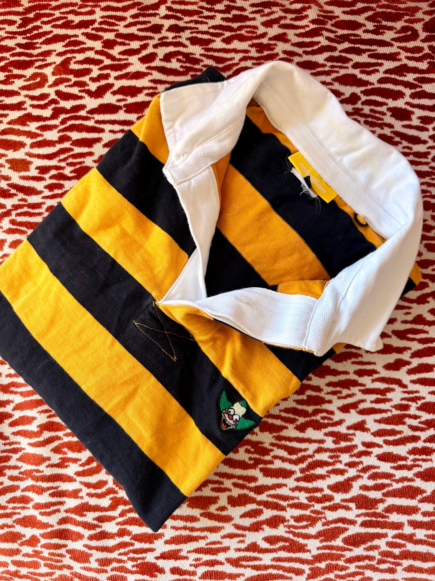 Pre-Loved 2018 Rotation X The Simpsons Krusty the Clown Striped Rugby Shirt