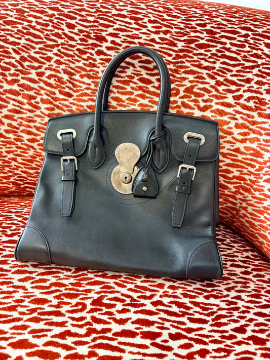 Vintage Ralph Lauren Soft Ricky 33 Bag in Black Leather