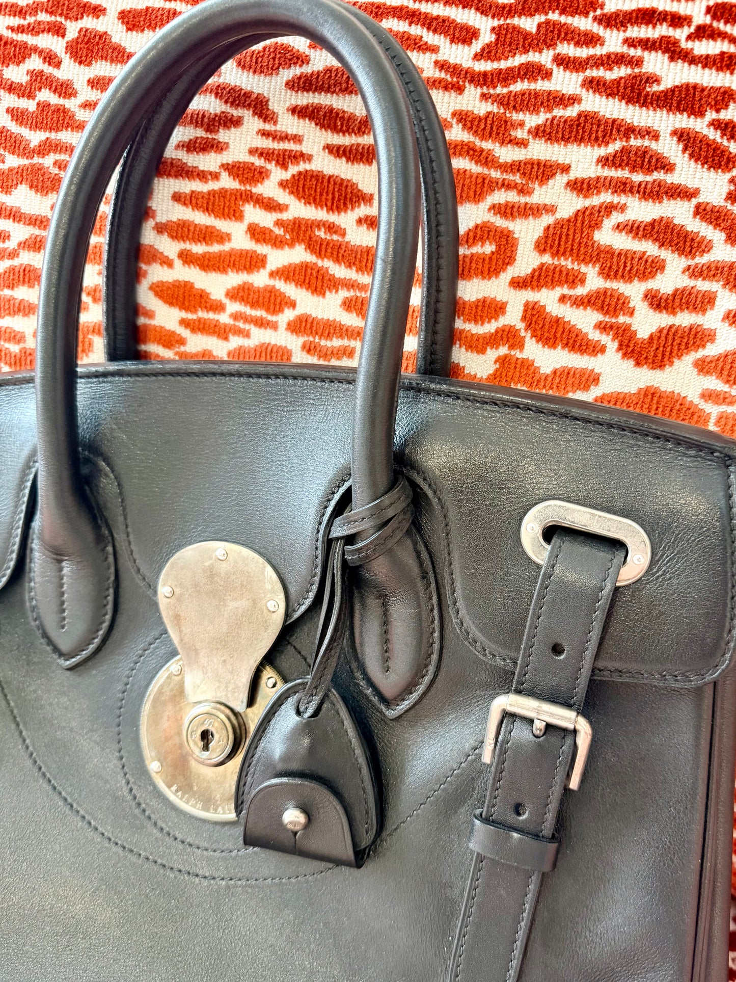 Vintage Ralph Lauren Soft Ricky 33 Bag in Black Leather