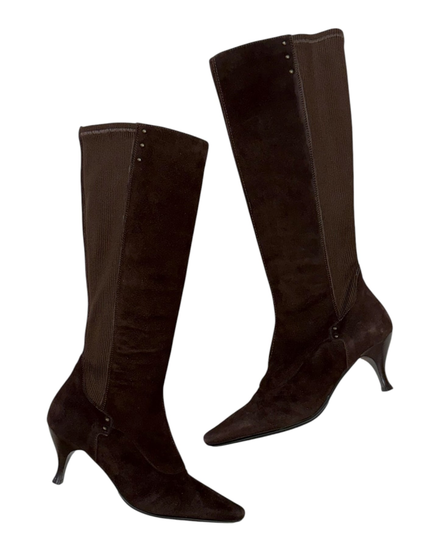 Pre-Loved Aquatalia Brown Suede Knee-High Boots