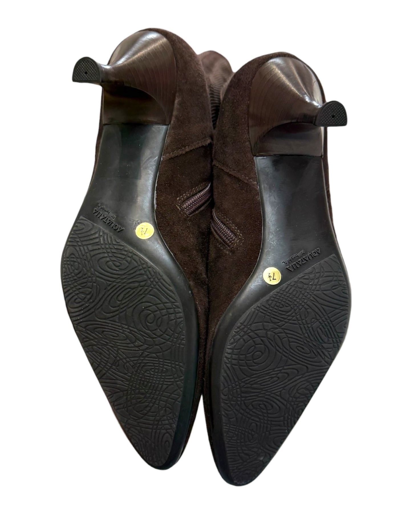 Pre-Loved Aquatalia Brown Suede Knee-High Boots