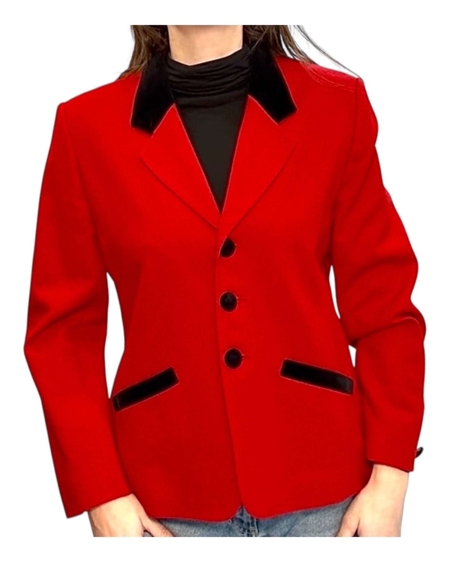 Vintage Pendleton Red and Black Wool Blazer