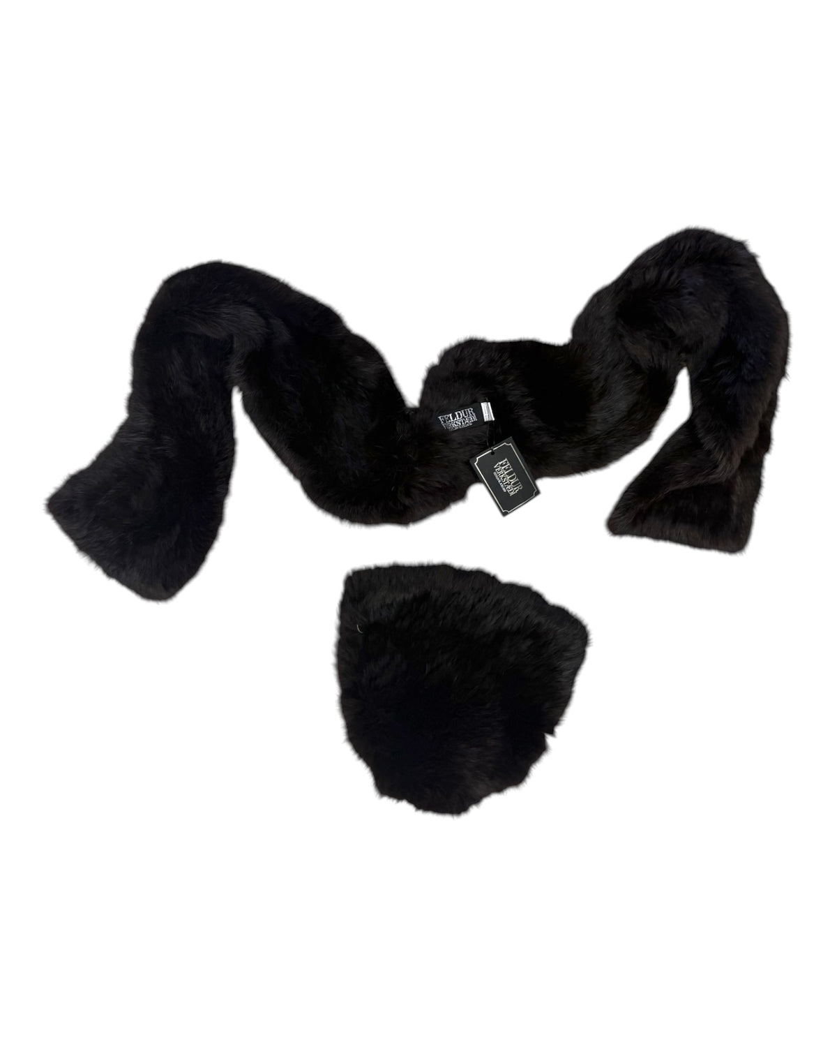 Pre-Loved Feldur Verkstædi Rabbit Fur Scarf and Hat