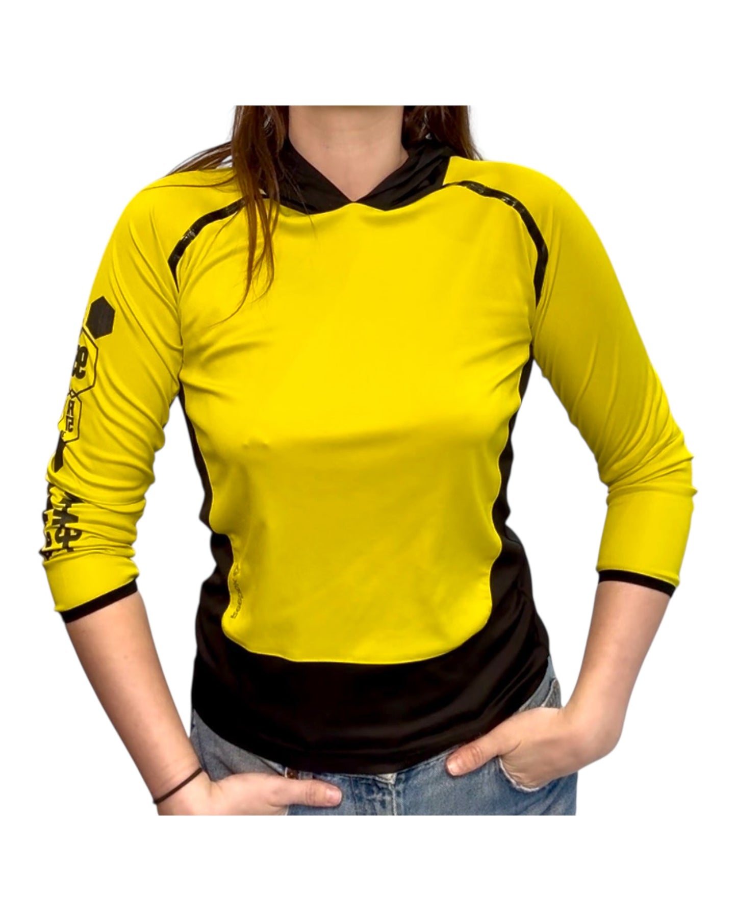 Pre-Loved Reebok Neon Yellow and Black Baby Tee