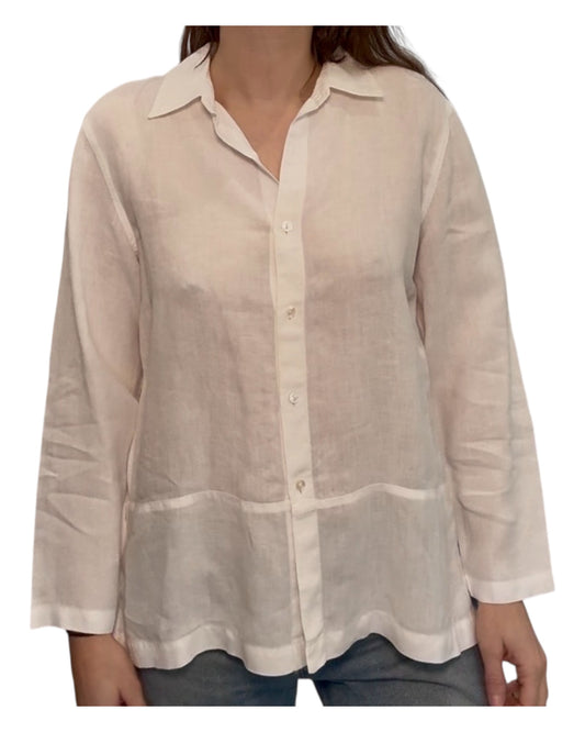 Vintage Saks Fifth Avenue White Linen Blouse