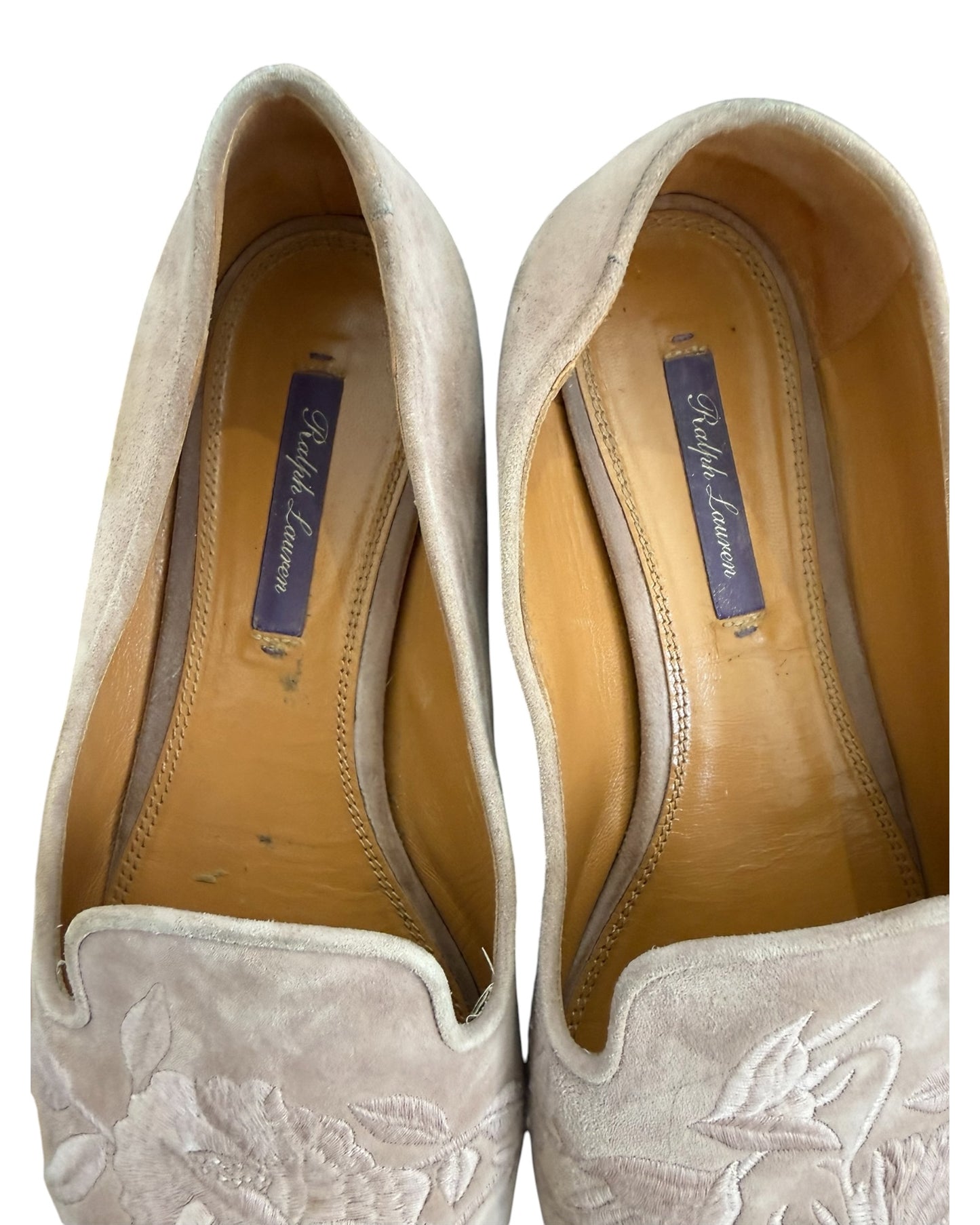 Pre-Loved Ralph Lauren Purple Label Pink Suede Loafers