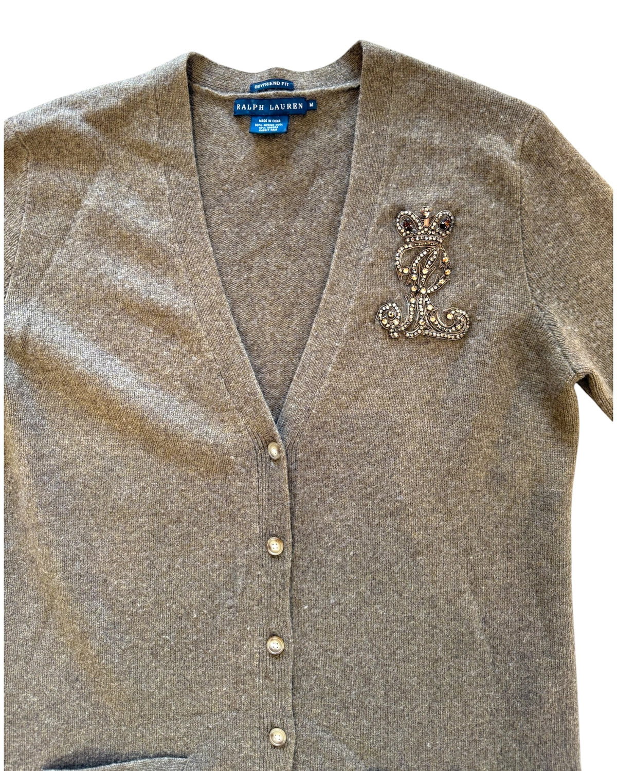 Vintage Ralph Lauren Embellished Cardigan Sweater