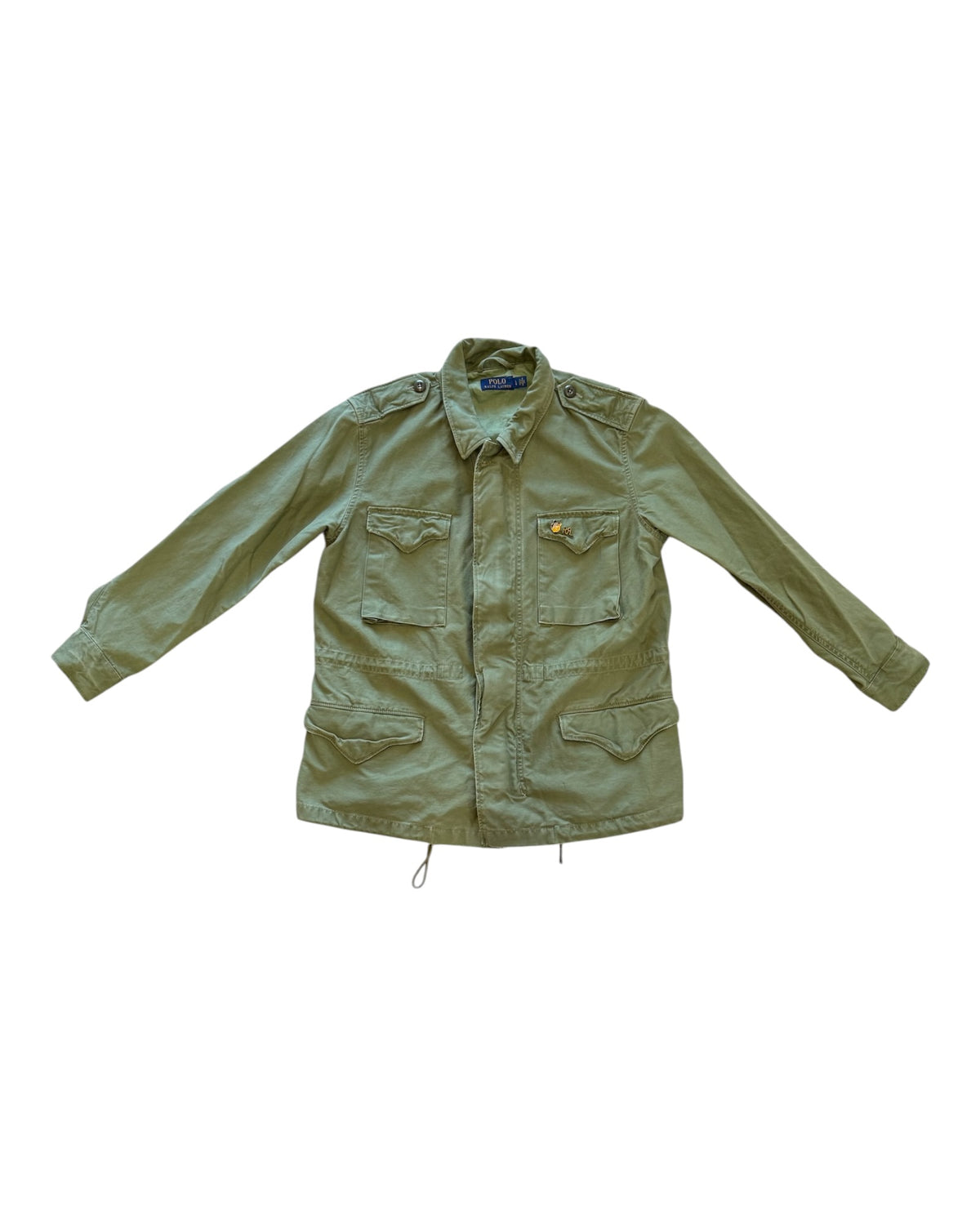Vintage POLO Ralph Lauren Green Army Jacket with Pins