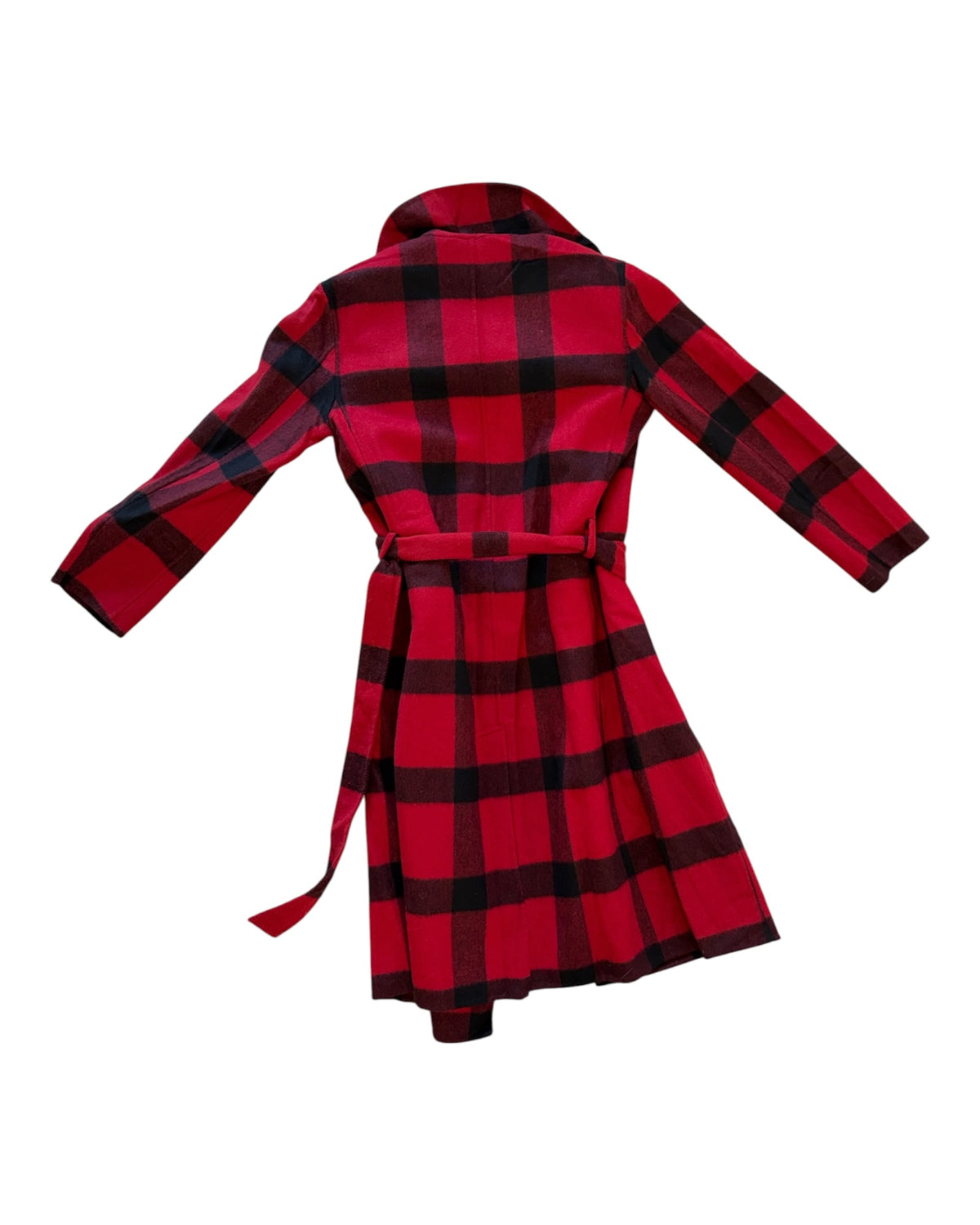 Vintage POLO Ralph Lauren Red and Black Wool Trench Coat