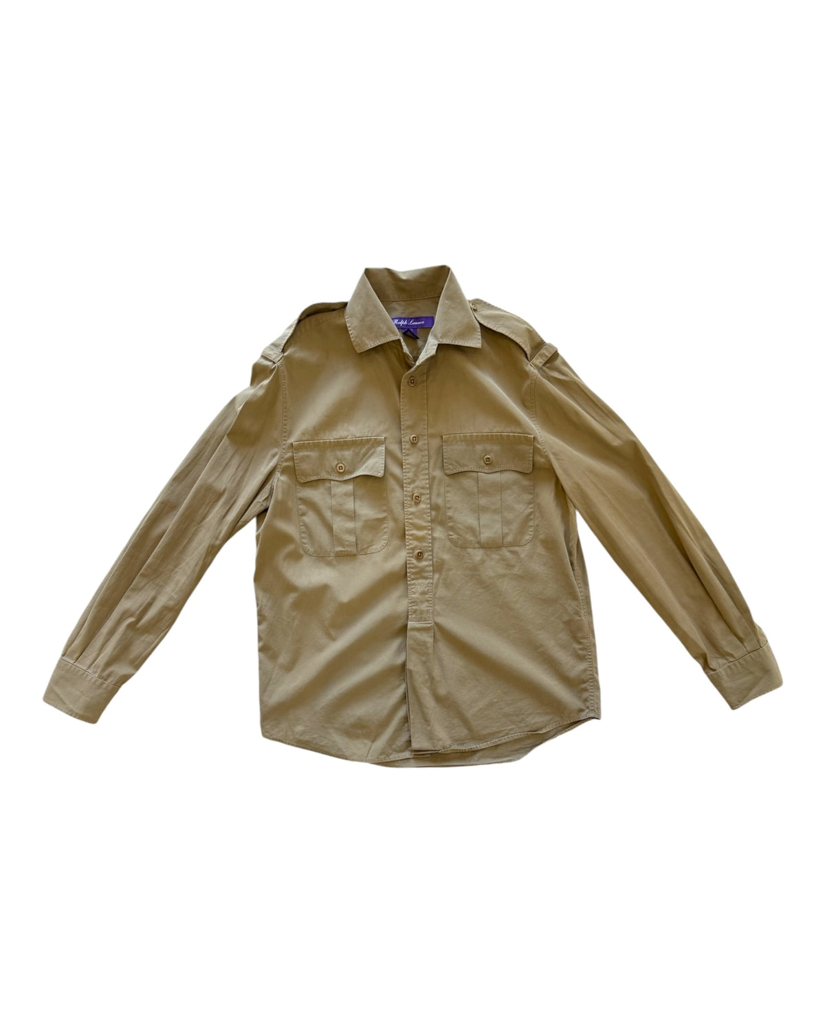 Vintage Ralph Lauren Purple Label Khaki Button Up Shirt