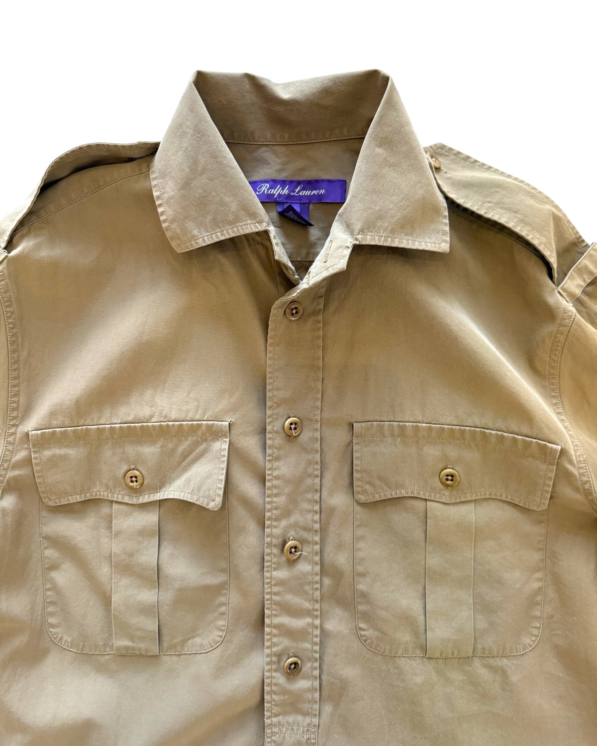 Vintage Ralph Lauren Purple Label Khaki Button Up Shirt