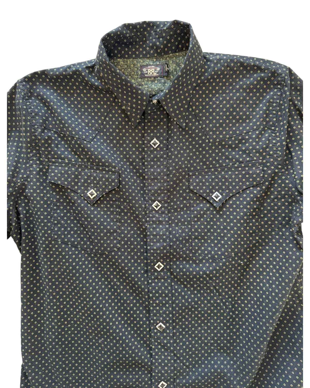 Pre-Loved RRL Ralph Lauren Black and Yellow Western Shirt