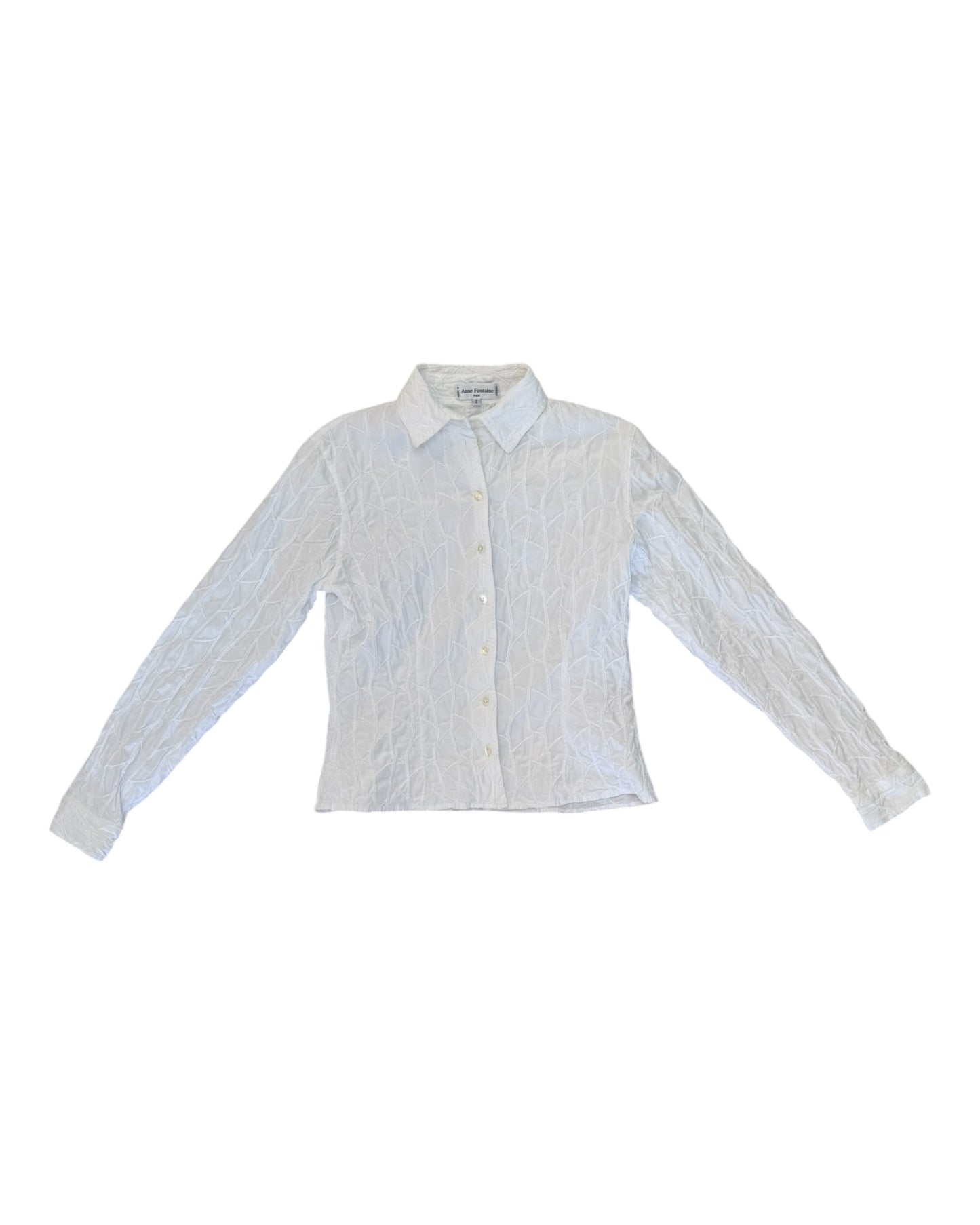Vintage Anne Fontaine White Embroidered Blouse