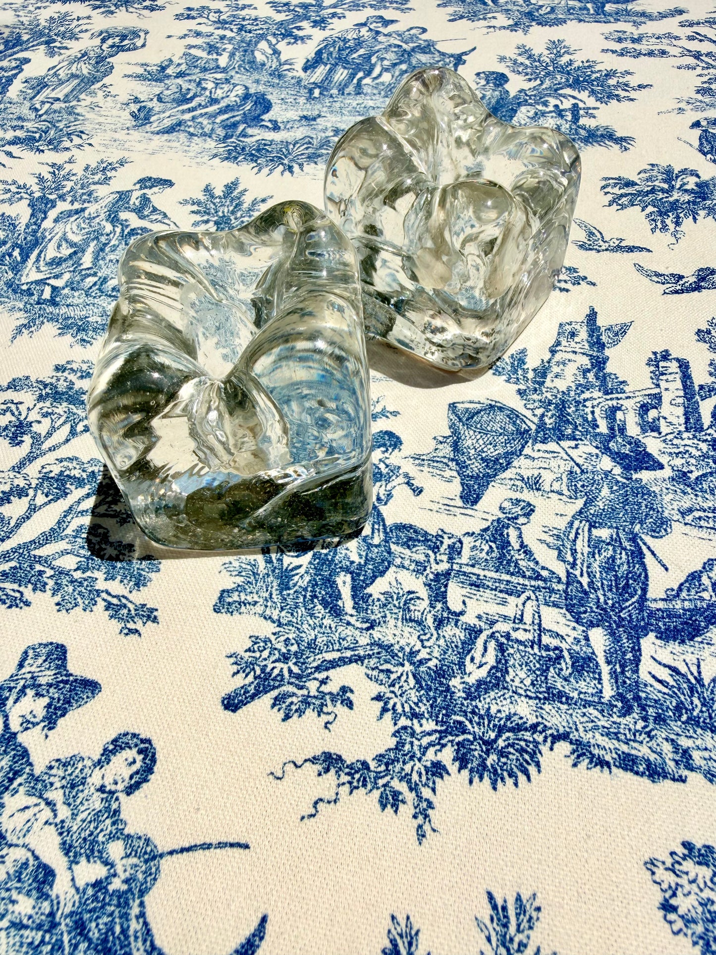 Vintage Glass Candle Holders