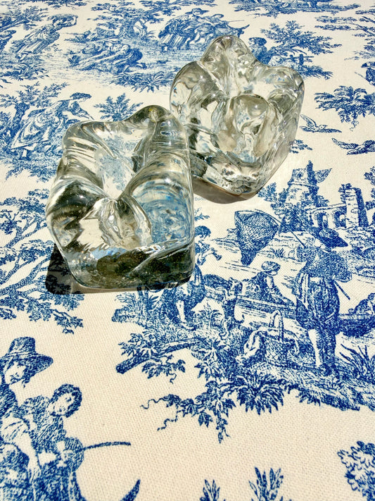 Vintage Glass Candle Holders