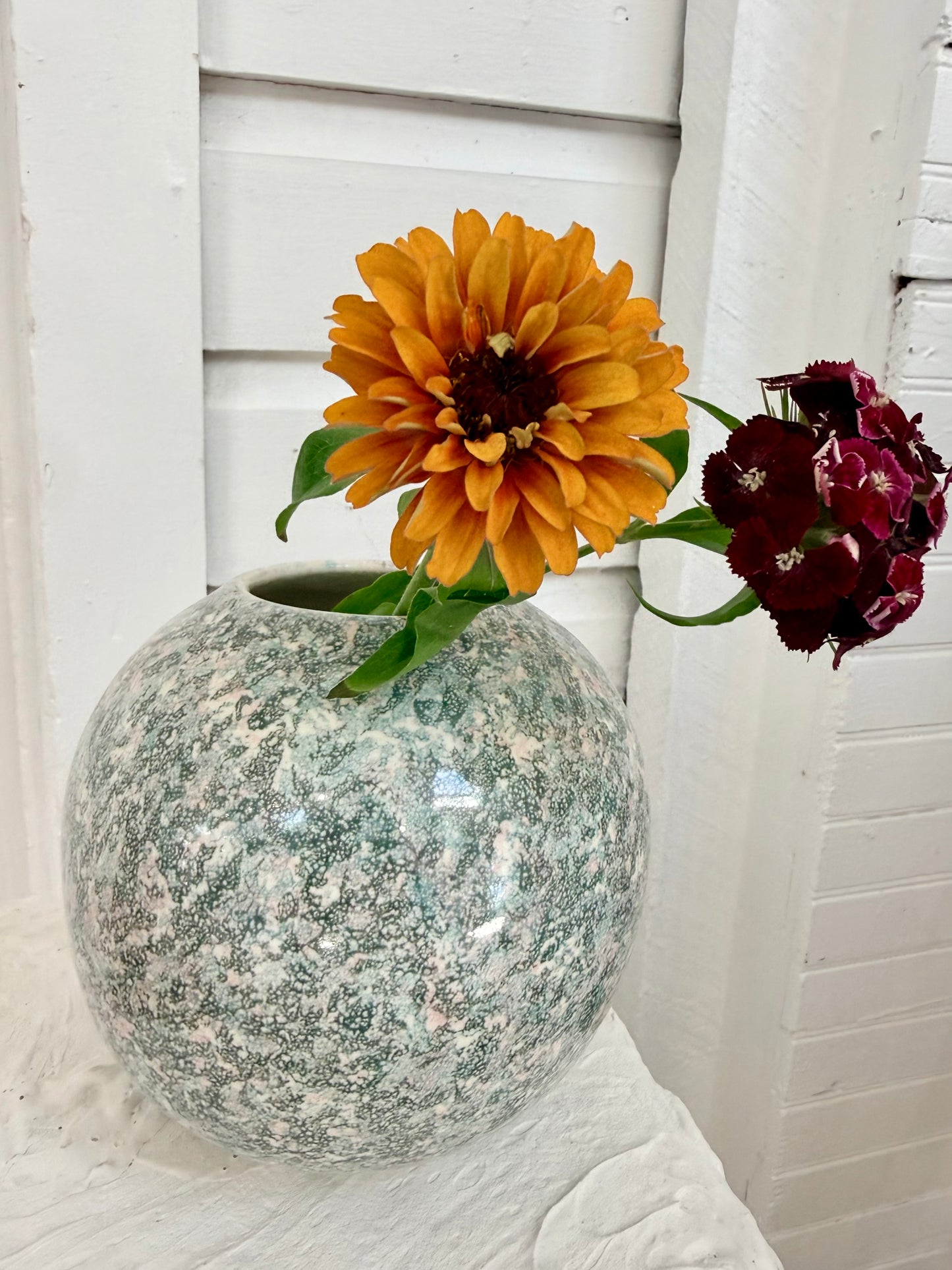Vintage 1980s Speckled Urn