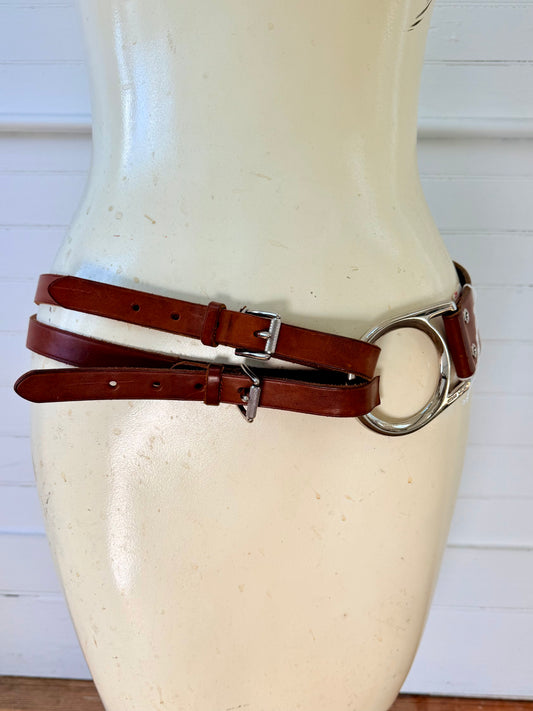 Vintage Ralph Lauren Brown Leather Waist Belt