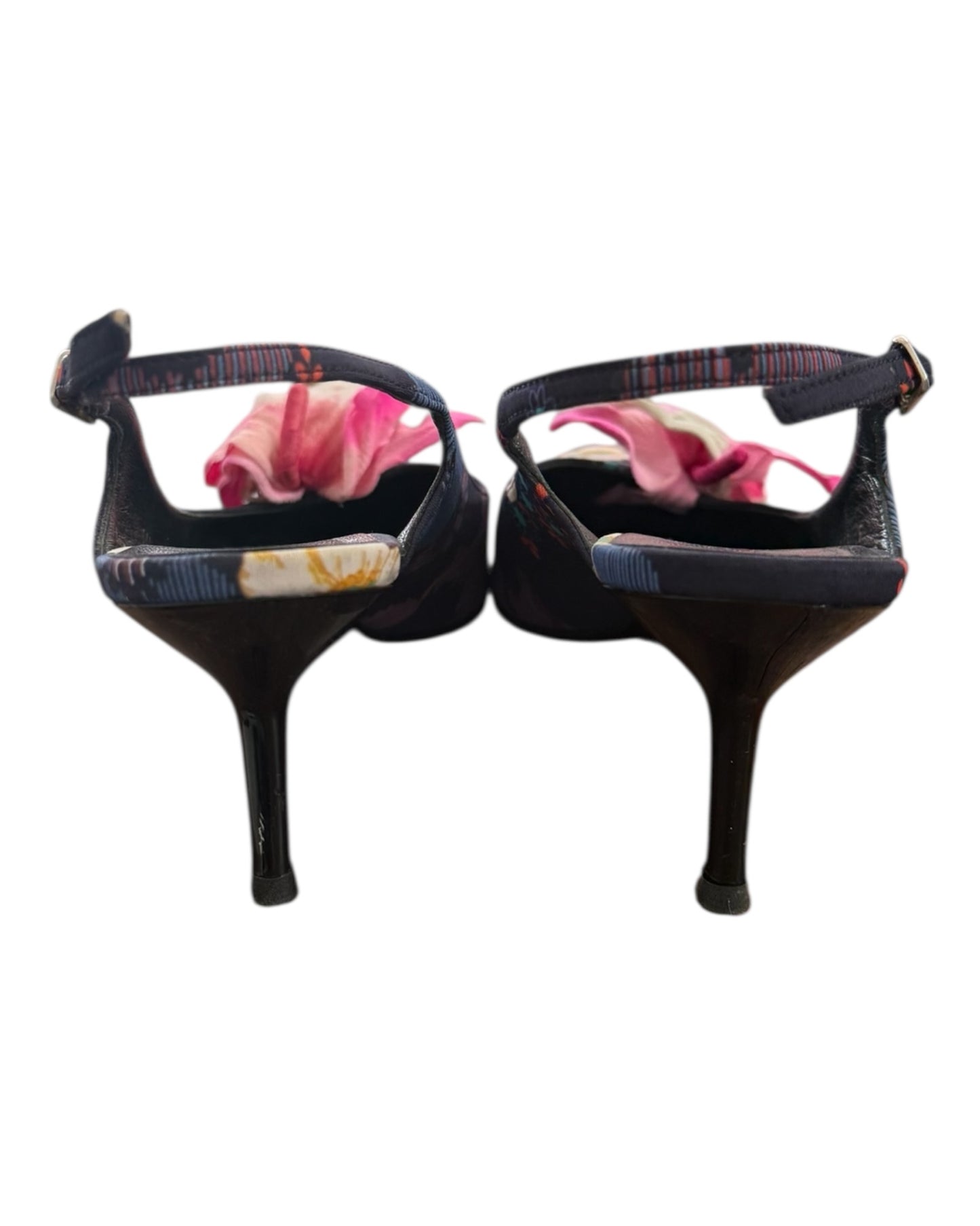 Vintage Casadei Floral Slingback Heels