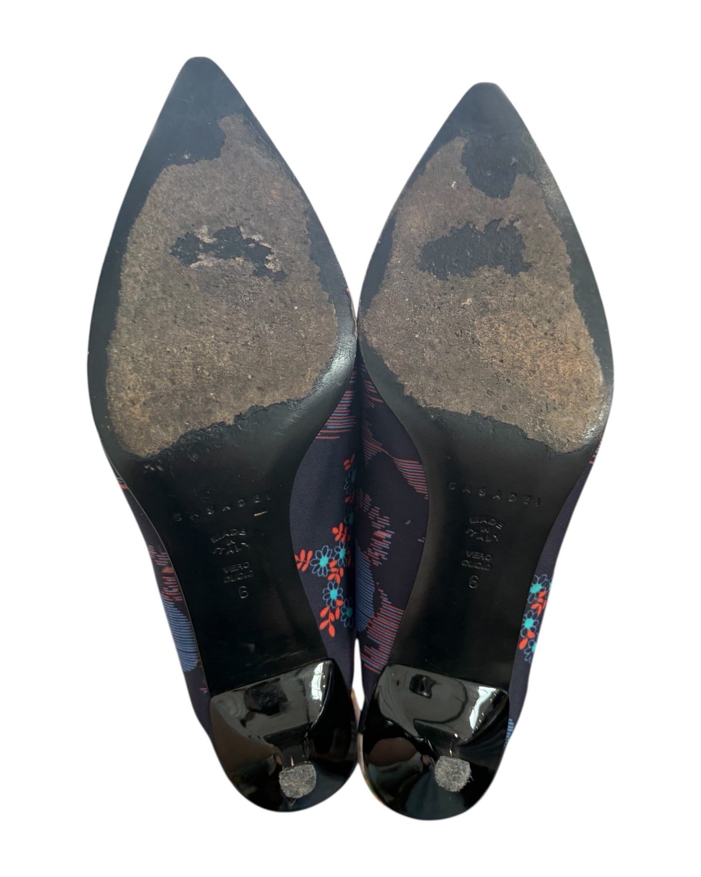 Vintage Casadei Floral Slingback Heels