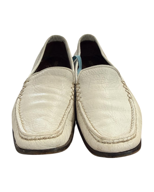 Vintage Bottega Veneta White Leather Loafers
