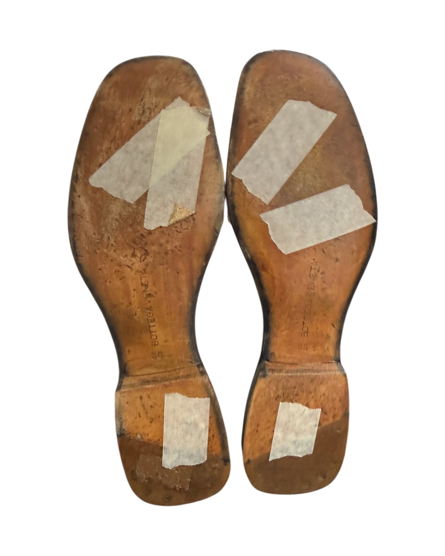 Vintage Bottega Veneta White Leather Loafers