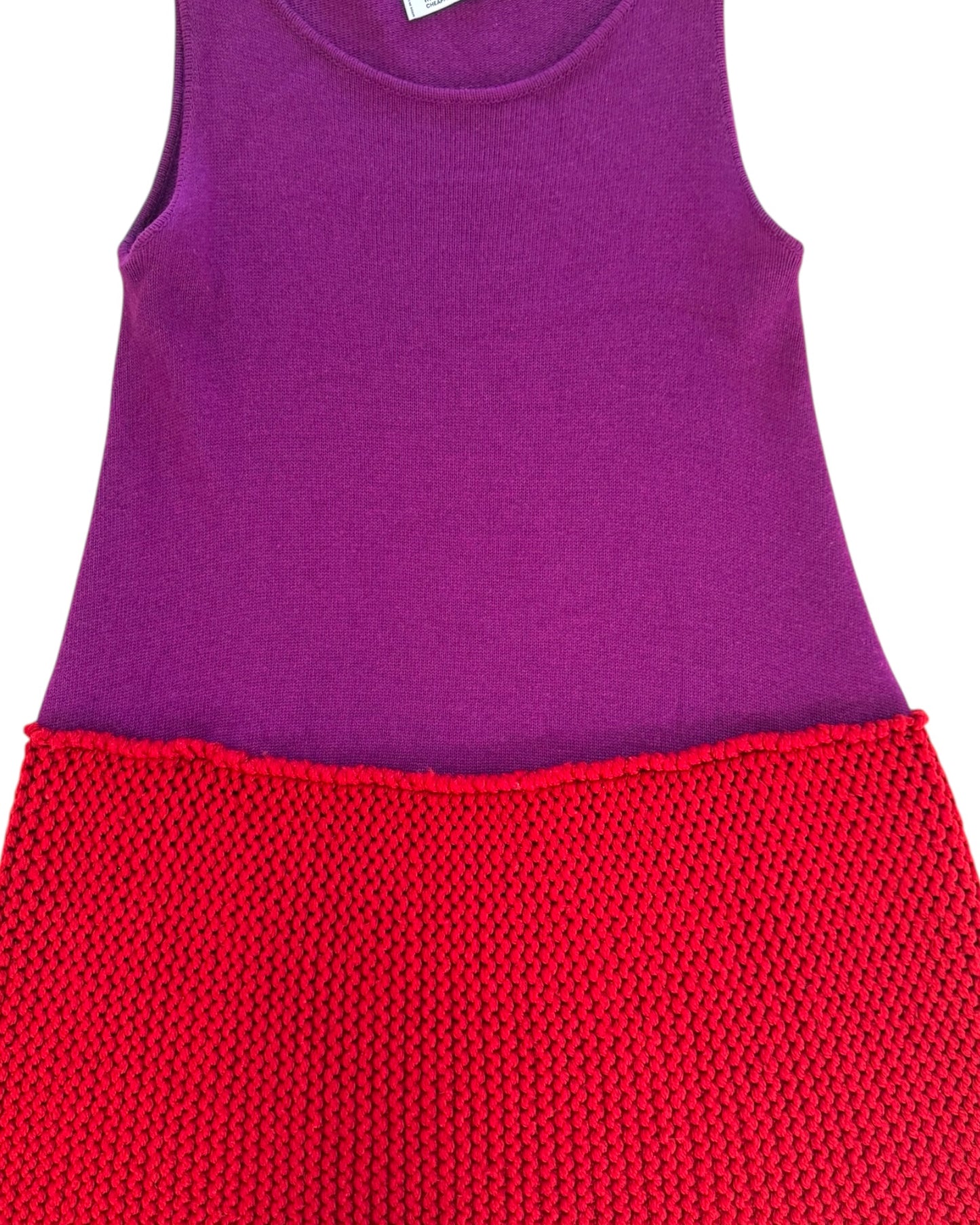 Vintage 2000s Moschino Red and Purple Knit Dress