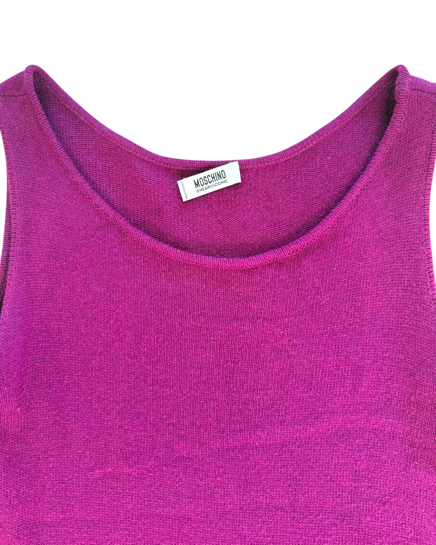 Vintage 2000s Moschino Red and Purple Knit Dress