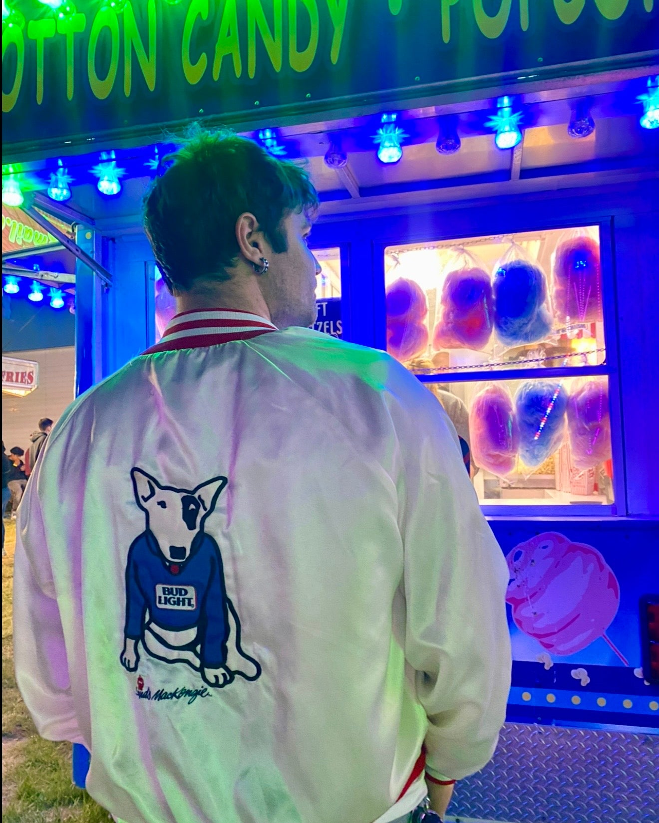 Vintage 1989 Bud Light Spuds Mckenzie Bomber Jacket