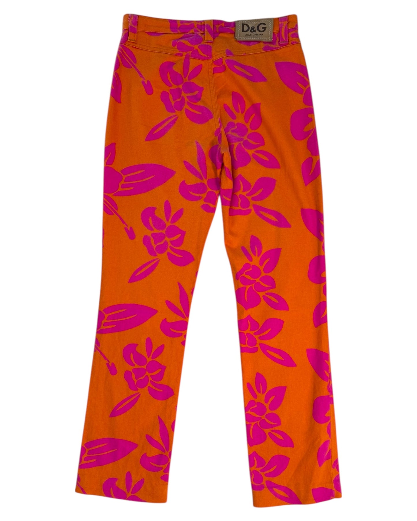 Vintage D&G Pink and Orange Hawaiian Jeans