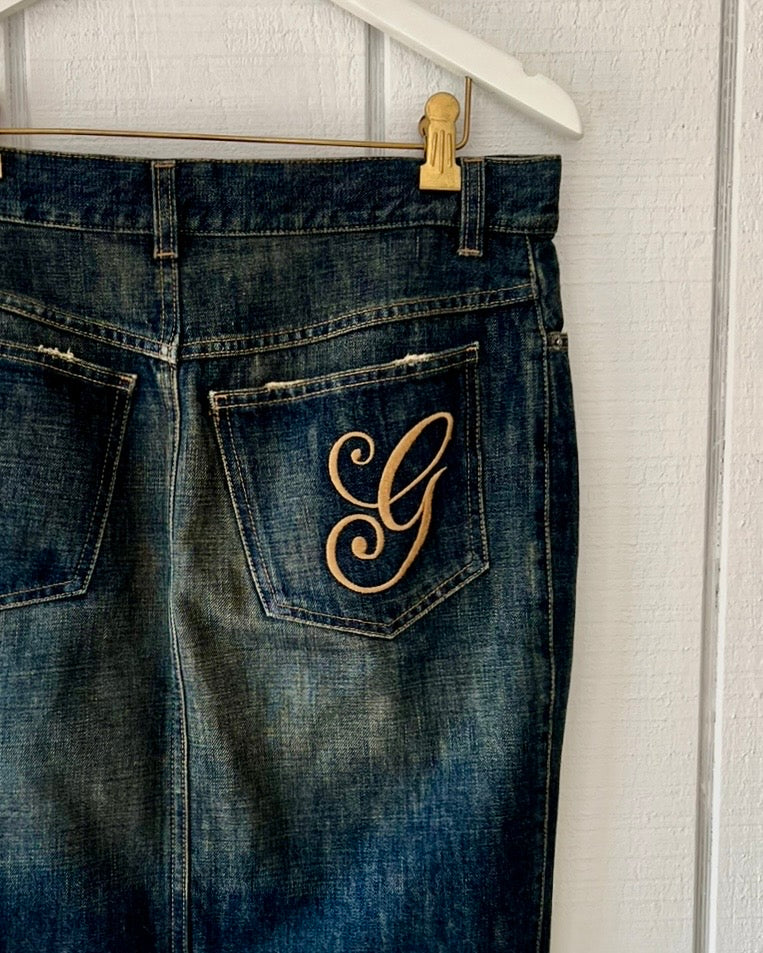 Vintage 2001 Gucci Denim Skirt