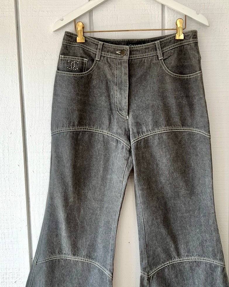 Vintage 2001 Chanel Wide Leg Jeans