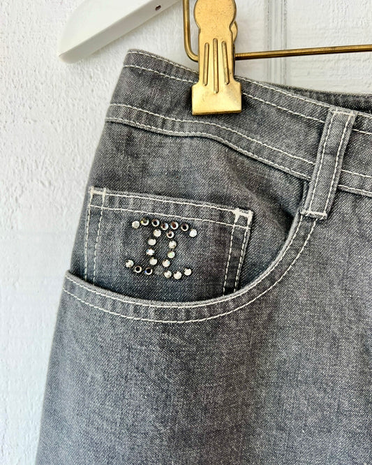 Vintage 2001 Chanel Wide Leg Jeans