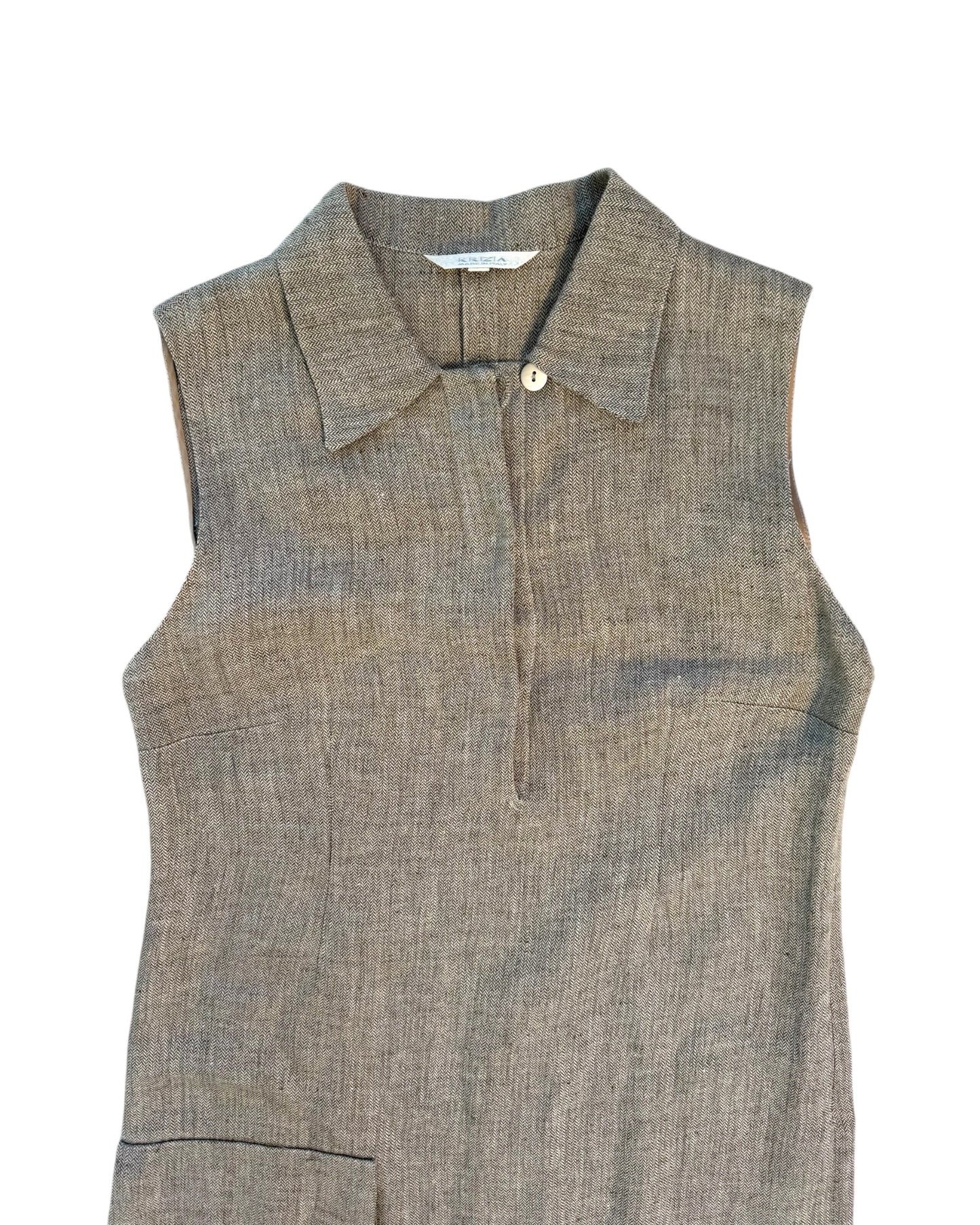 Vintage 1990 Krizia Linen Mini Dress
