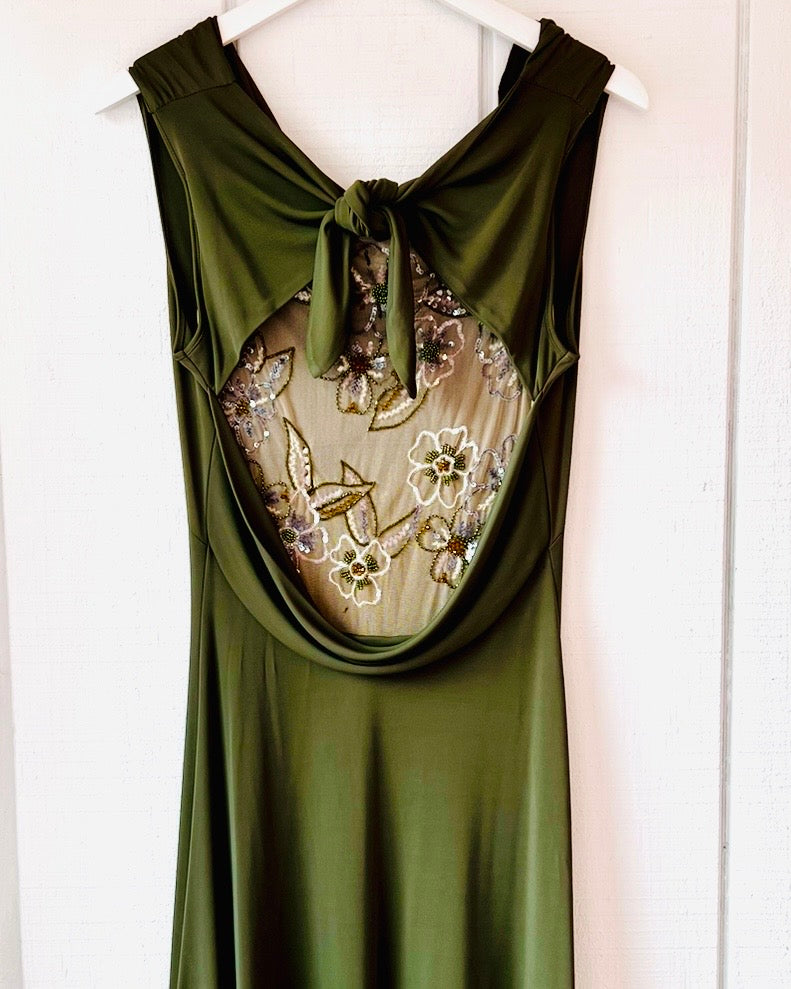 Vintage 2000 Valentino Embellished Open-Back Dress