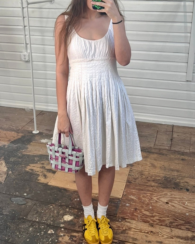 Vintage 2000s Moschino White Pleated Dress