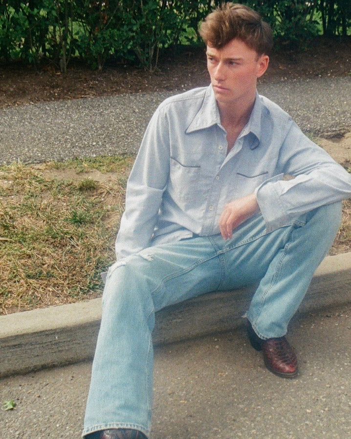 Vintage 2000s D&G Denim Western Button-Up Top
