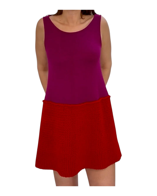 Vintage 2000s Moschino Red and Purple Knit Dress