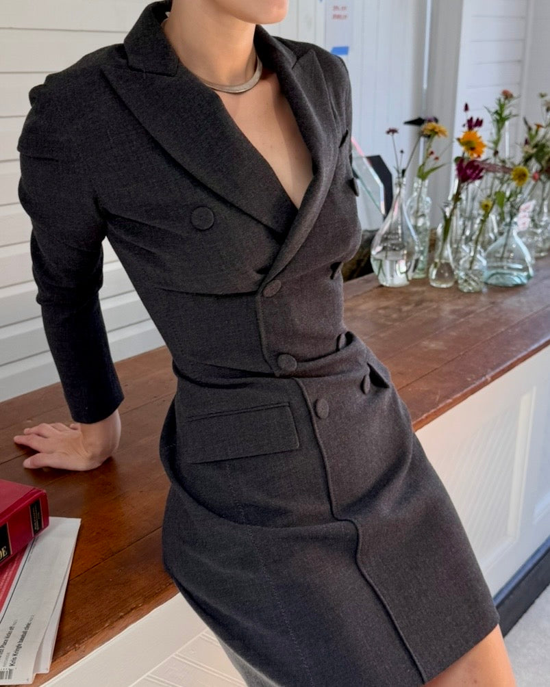 Vintage Jean Paul Gaultier Grey Trench Coat Dress