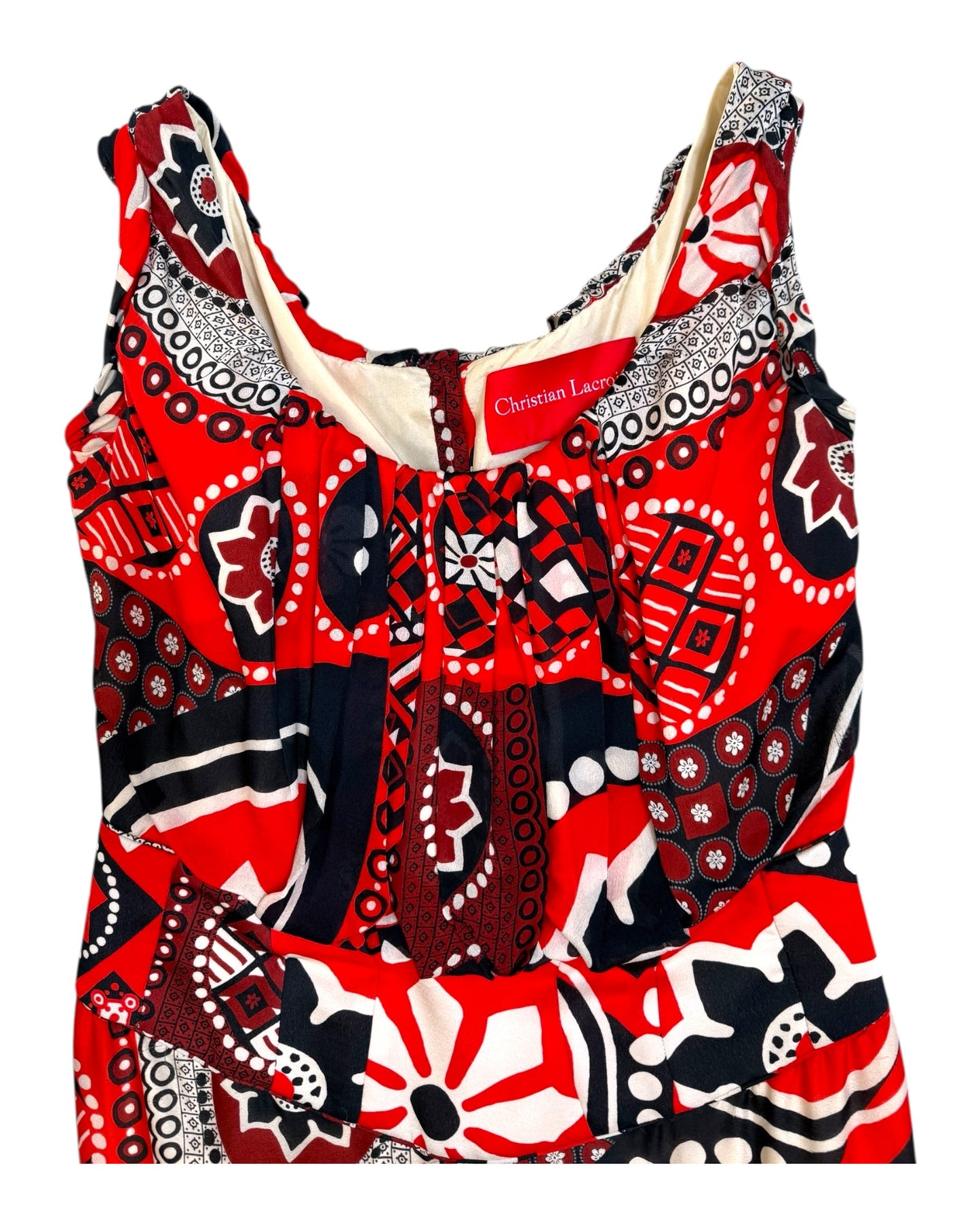 Vintage Cristian Lacroix Red Print Dress