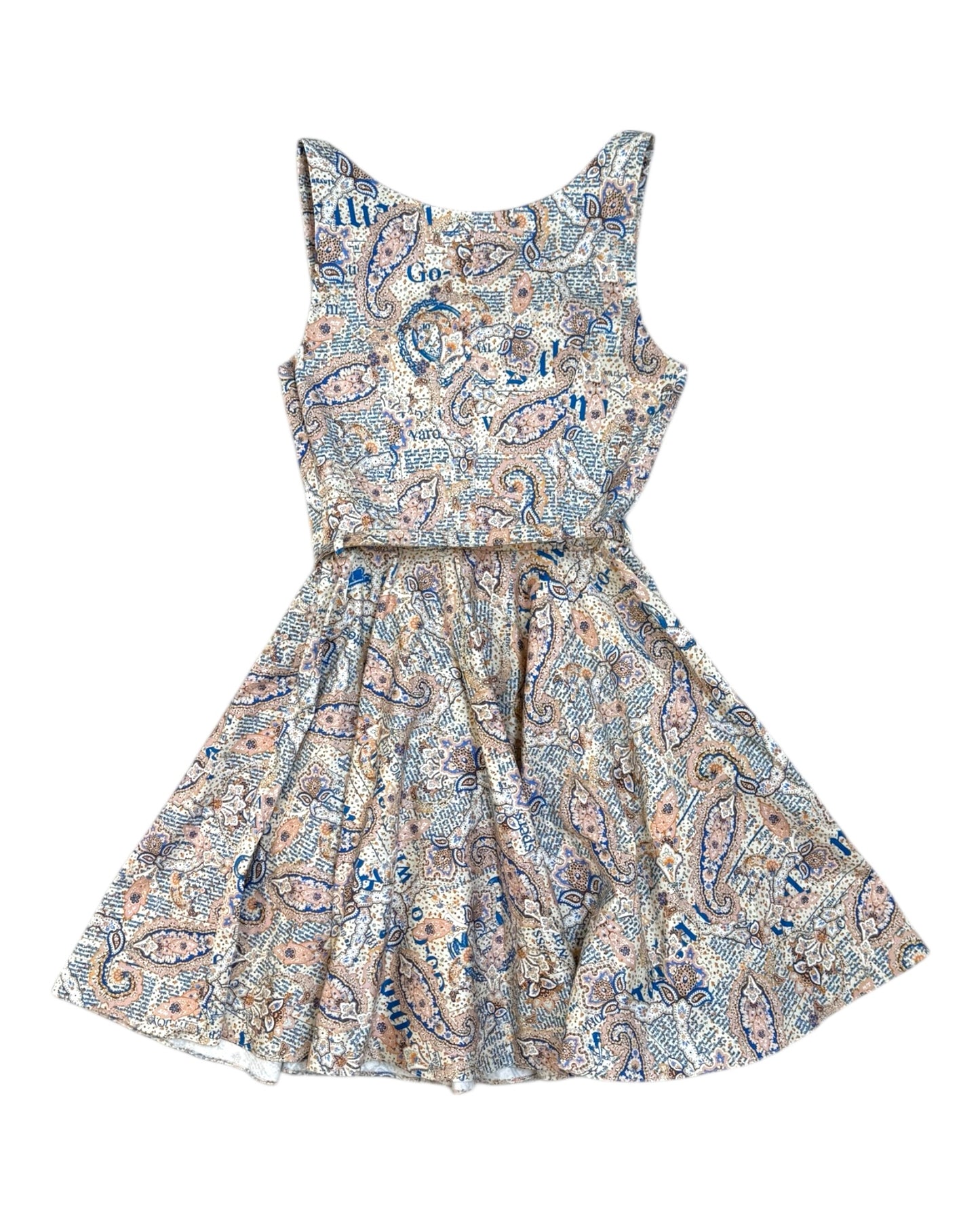 Vintage Galliano Printed A-line Dress with Belt
