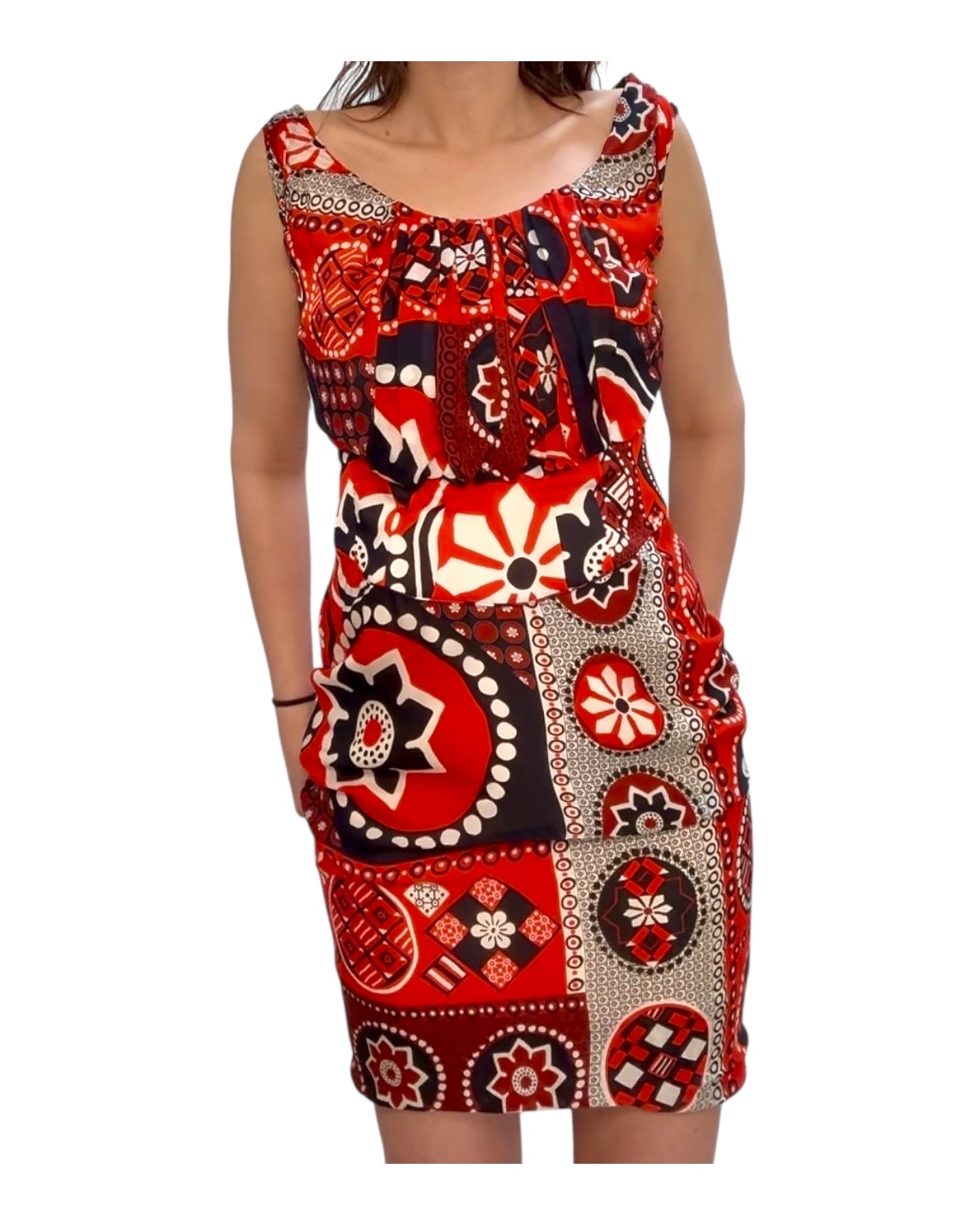 Vintage Cristian Lacroix Red Print Dress