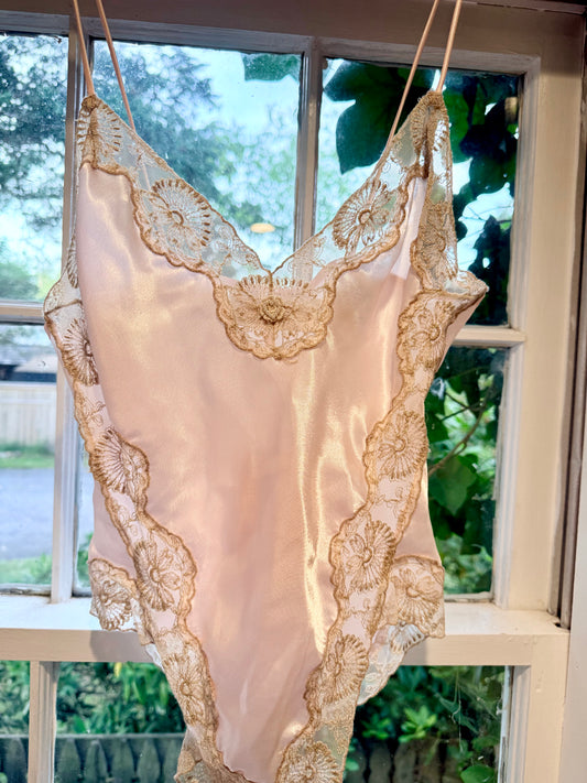 Vintage Victoria's Secret Pink Lace Bodysuit