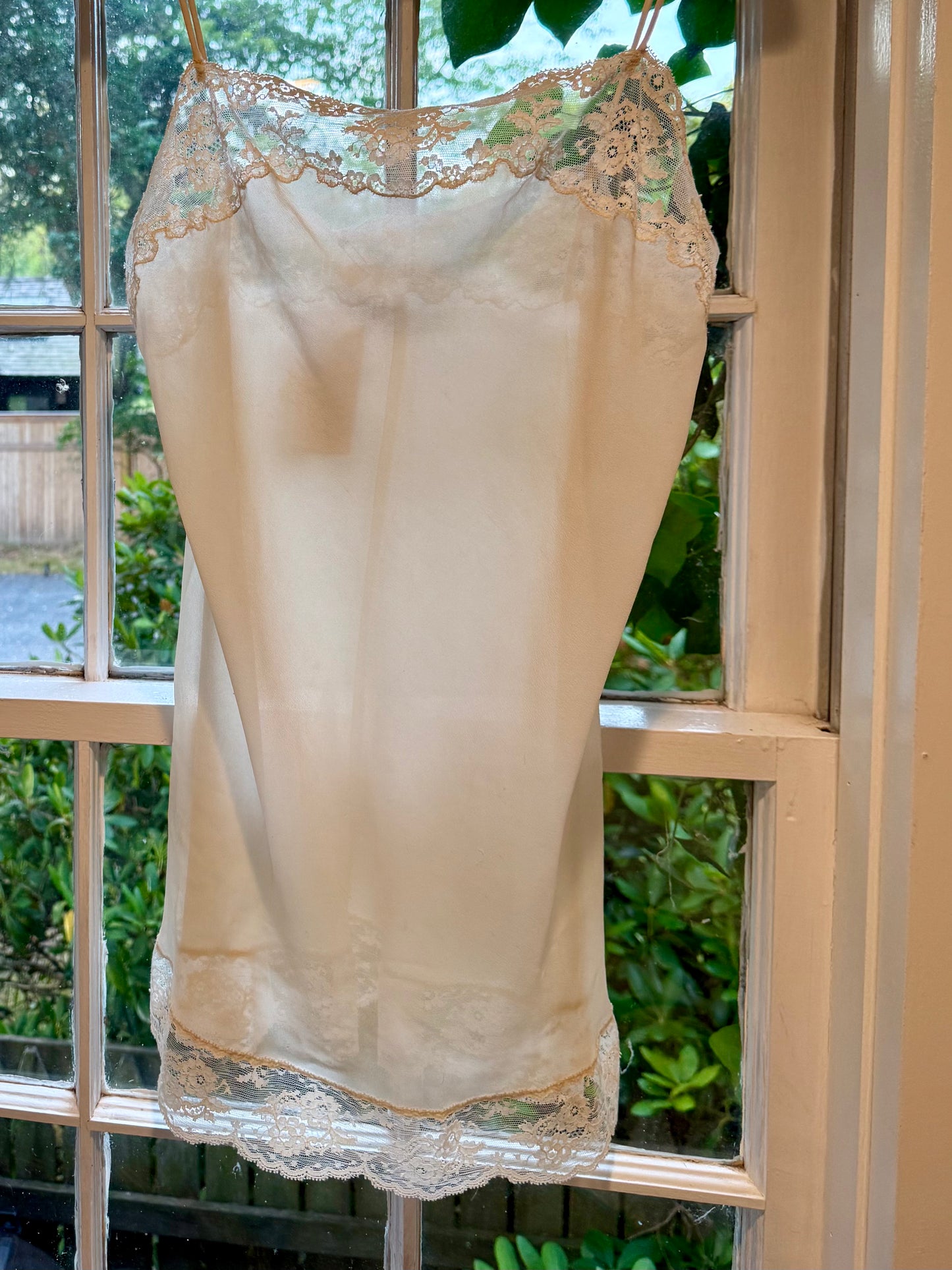 Vintage Saks Fifth Avenue Ecru Sheer Lingerie Dress