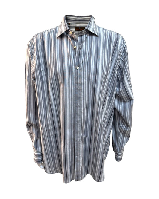 Vintage Etro Grey Striped Shirt