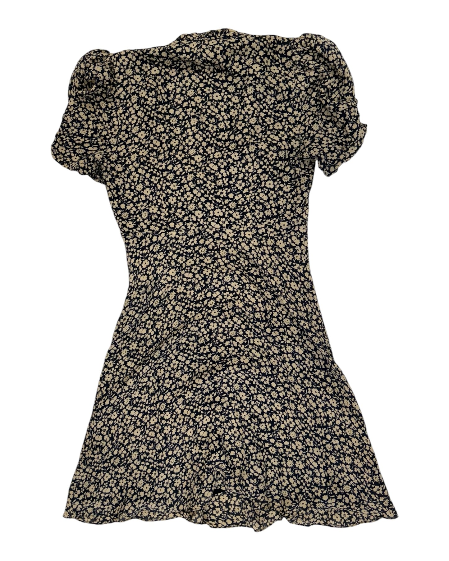 Pre-Loved RRL Ralph Lauren Silk Navy Blue Floral Mini Dress