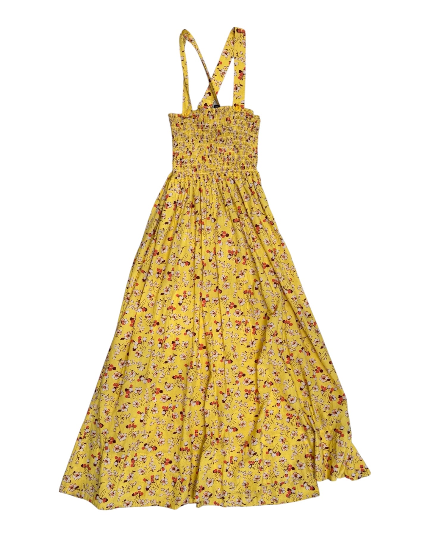 Pre-Loved POLO Ralph Lauren Yellow Floral Scrunchie Dress