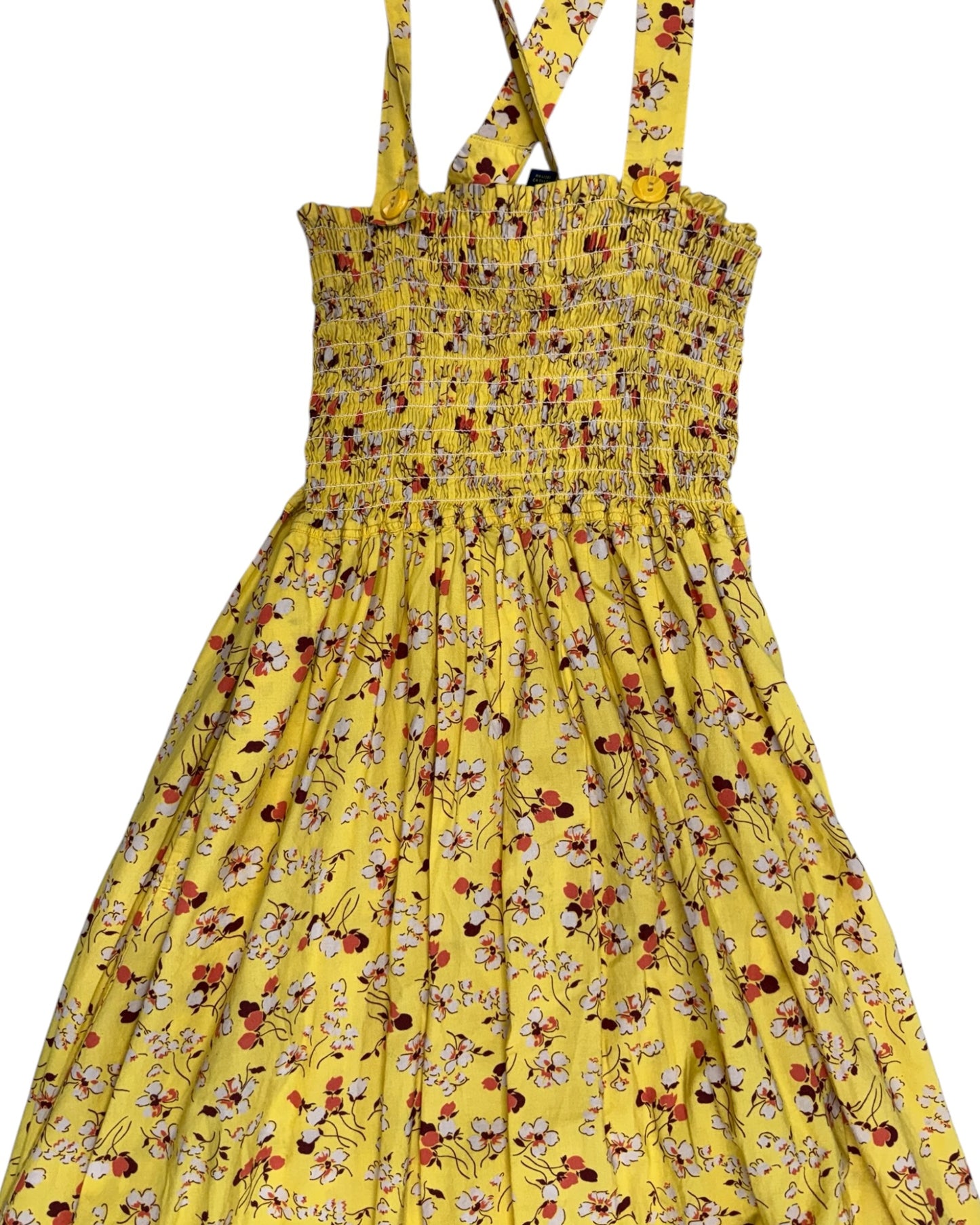Pre-Loved POLO Ralph Lauren Yellow Floral Scrunchie Dress
