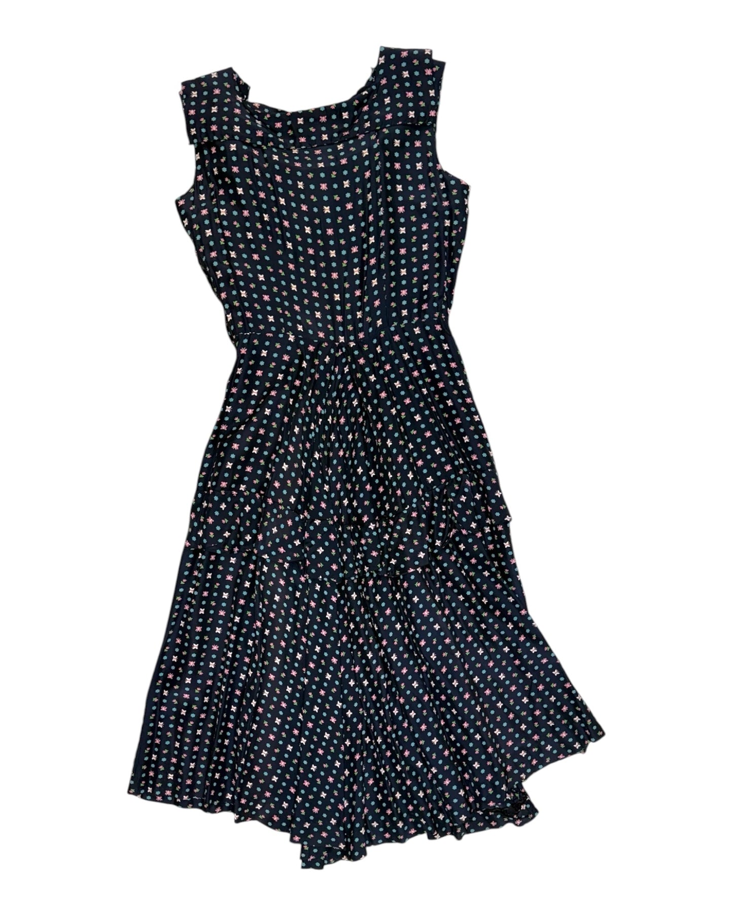 Vintage Navy Butterfly Midi Dress