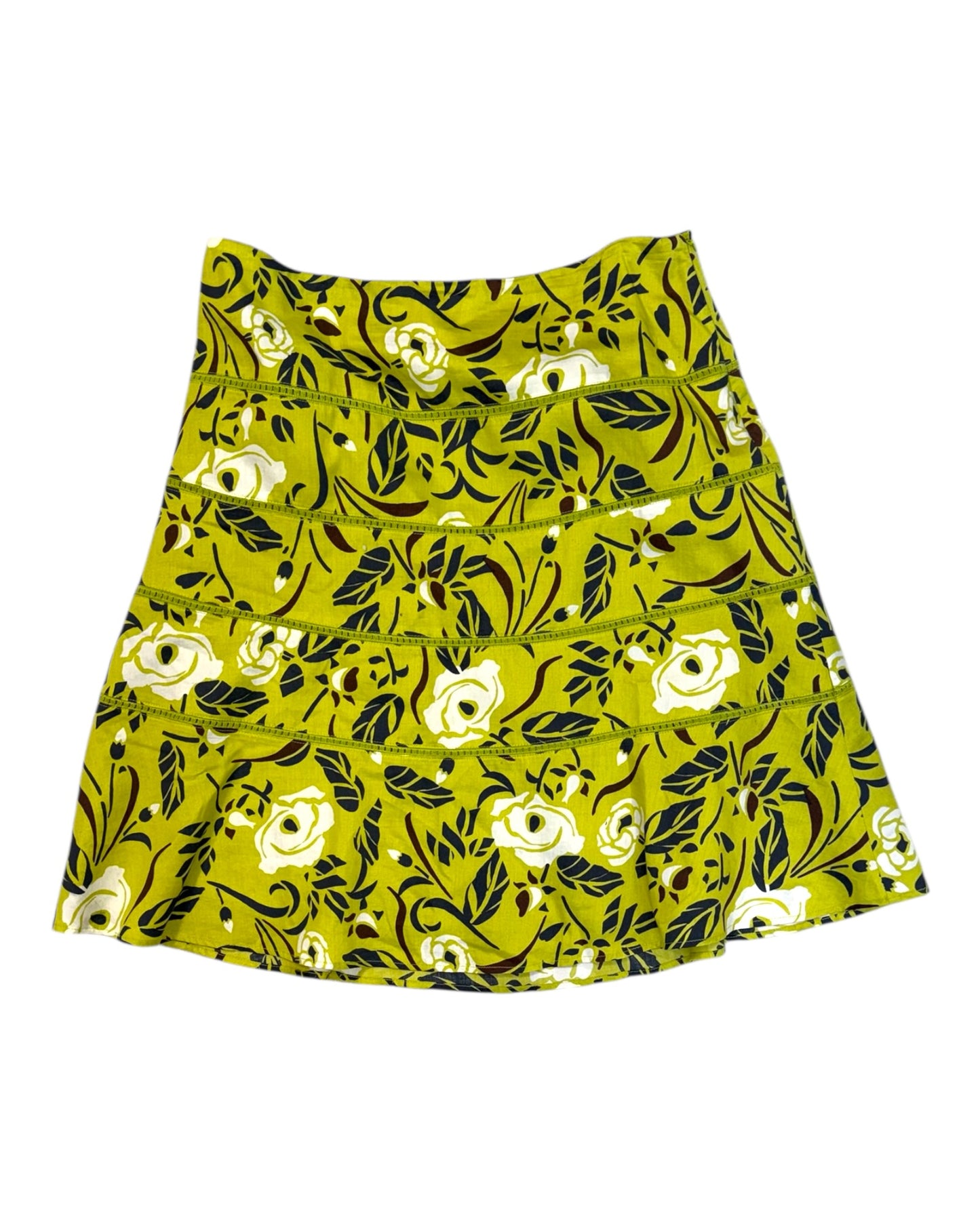 Pre-Loved Green Floral Knee-Length Skirt