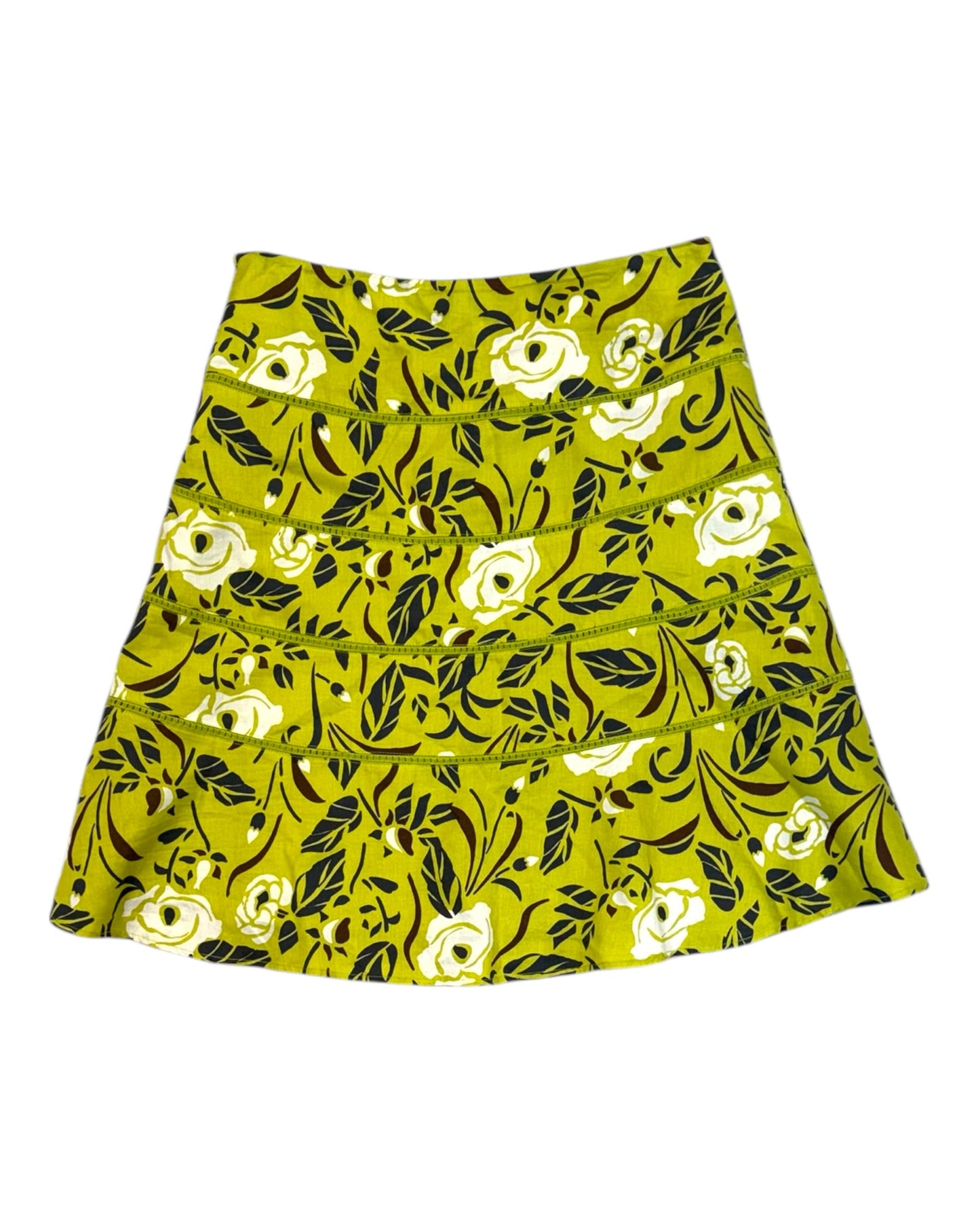 Pre-Loved Green Floral Knee-Length Skirt